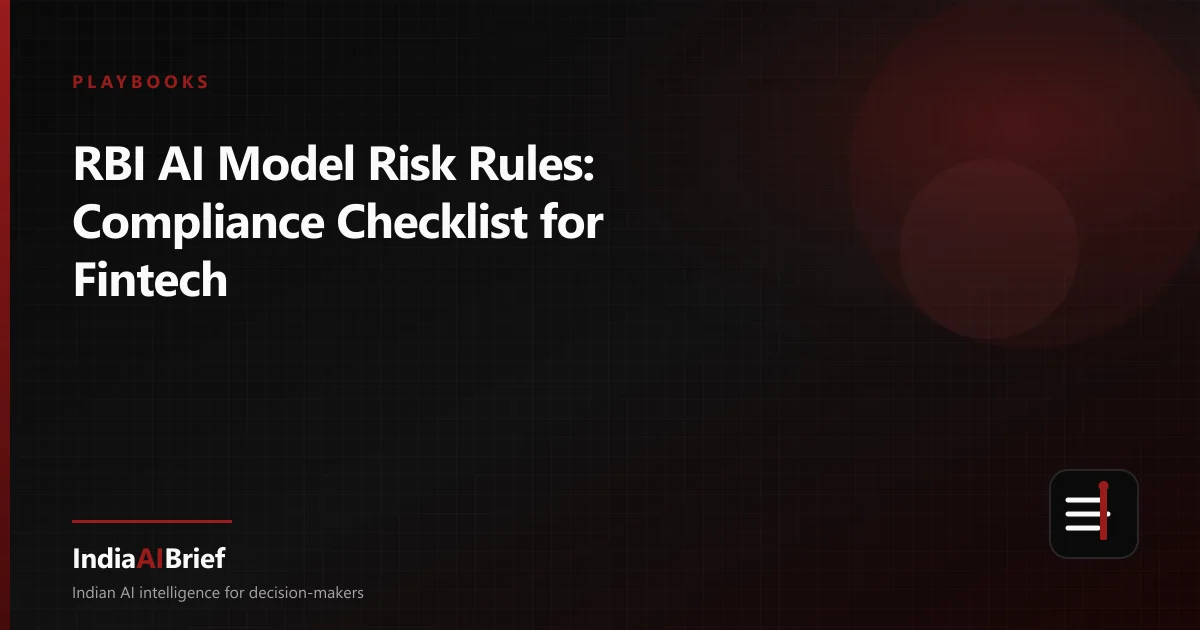 Checklist graphic for RBI AI model risk management compliance for Indian fintech